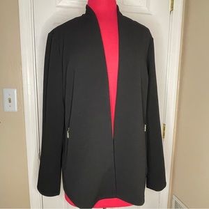 Dana Buchman Open Front Blazer with Zip Pockets 🖤